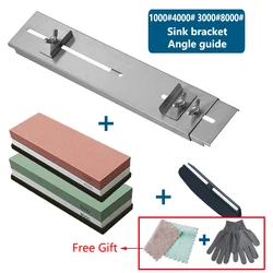 Sharpening Stone Knife Sharpener Water Stone Plate Grinding Stone Base Angle Guide Adjustable Whetstones Sink Bridge Holder