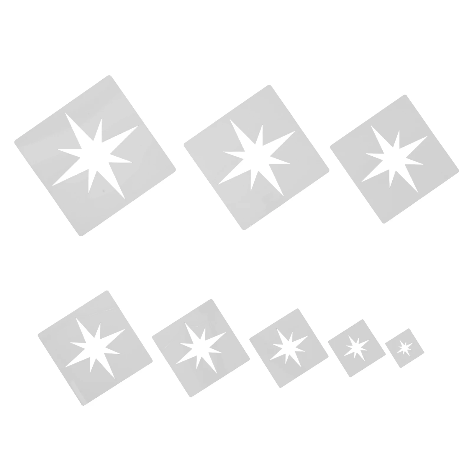 8 Stück Malvorlagen, wiederverwendbare Stern-Schablone für DIY-Kunsthandwerk, Wanddekoration, Holz, Stoff, Sprühmalerei, Zeichnungsprojekte
