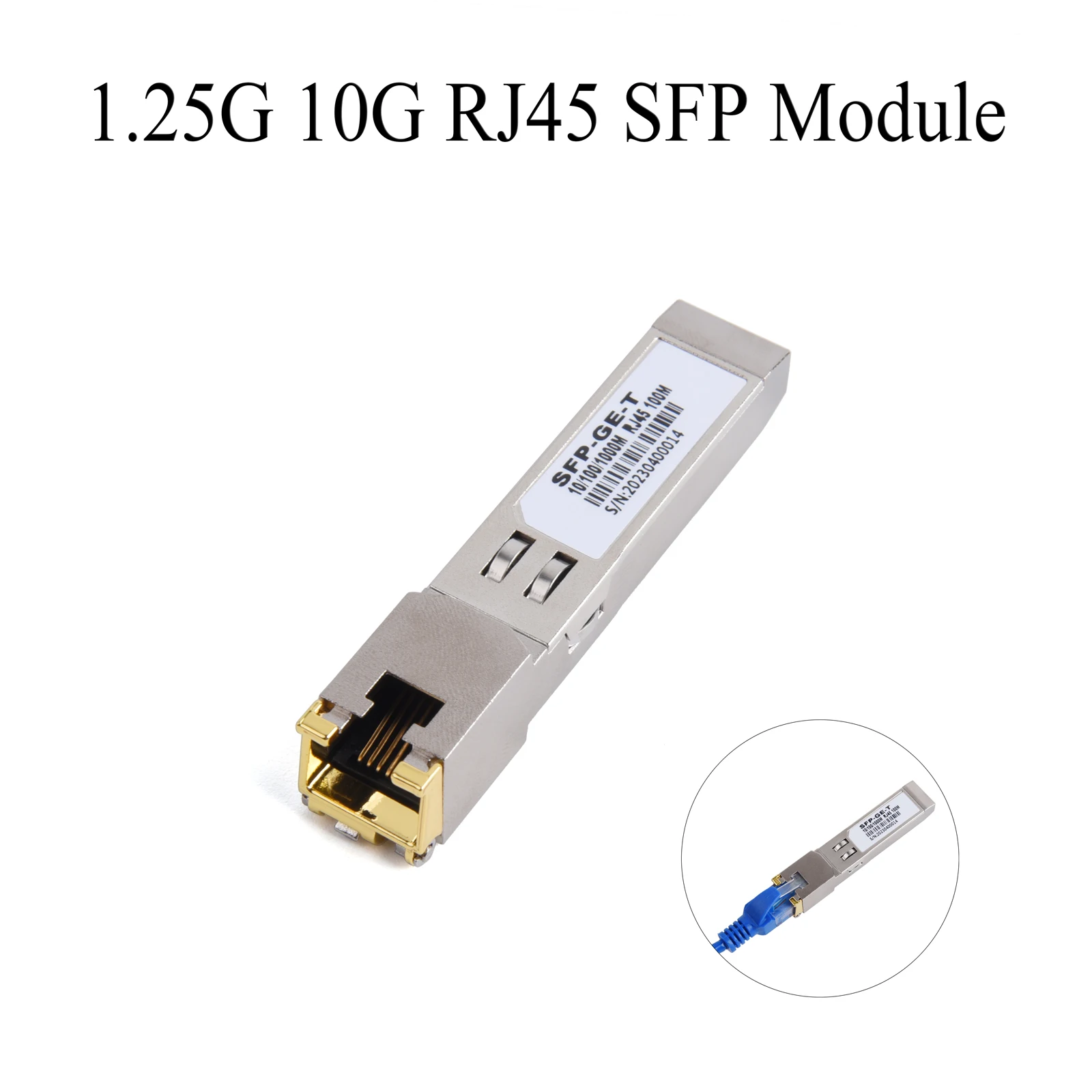 Módulo sfp gigabit rj45, 10m/100m/1000m, adaptável 1000mbps, 1,25g, módulo transceptor 10g, para cisco, mikrotik, switch ethernet