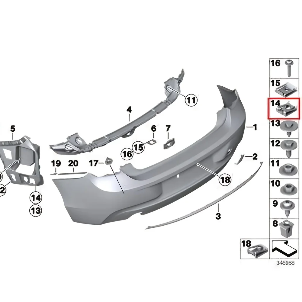 

20pcs High-Quality Car Mudguard Screw Female Buckle For BMW1 2 3 4 5 6 Series X1X2X3X4X5X6 Automotive Interior Nuts