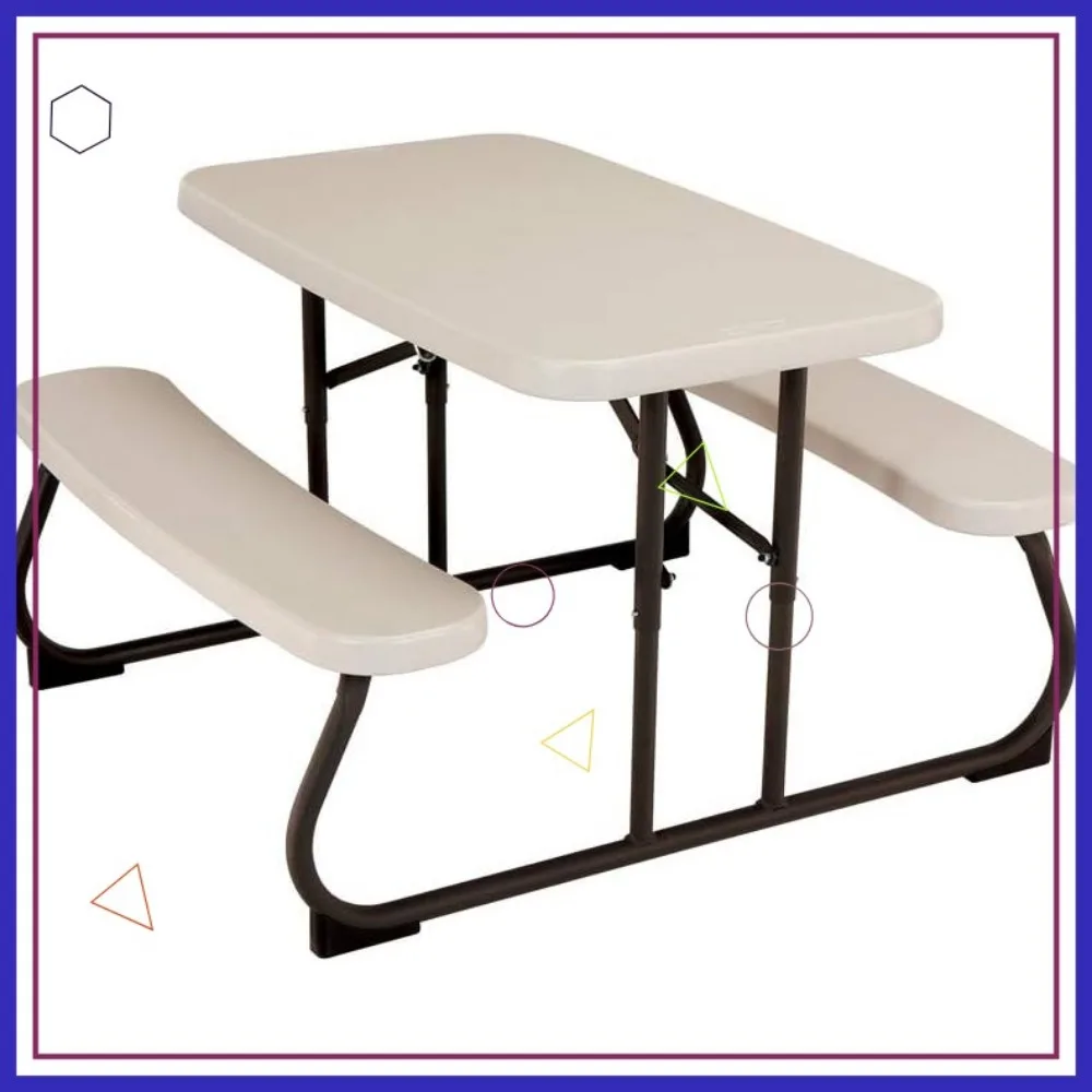Kids Picnic Table with UV-Protected Top, Folds Flat for Easy Storage, Seats 4 Children