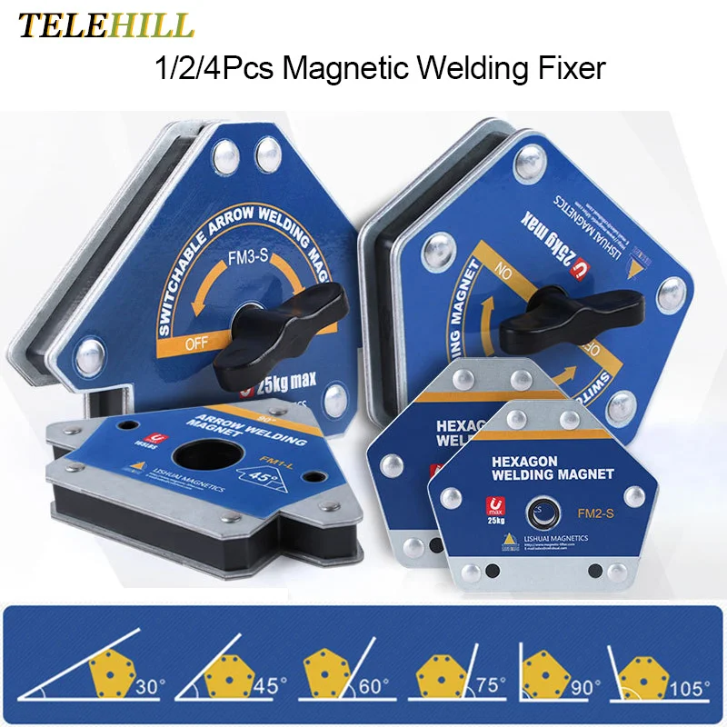 1/2/4Pcs Magnetic Welding Fixer Multi-angle Solder Arrow Magnet Weld Positioner Ferrite Auxiliary Locator Tools Welding Supplies