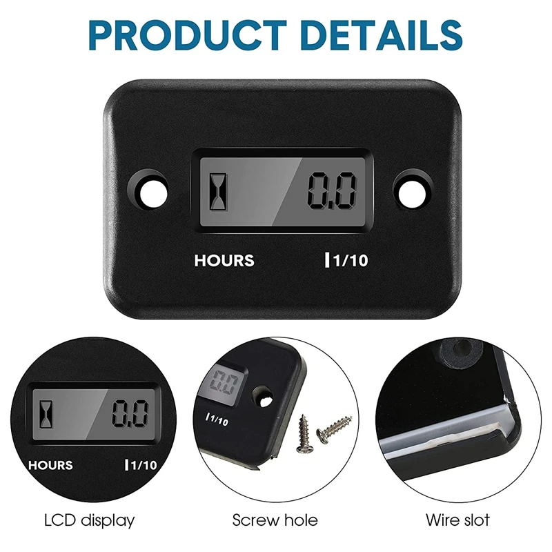 2 Stuks Inductieve Uur Meter Voor Gas Motor Grasmaaier Crossmotor Motorfiets Motorcross Sneeuwscooter Marine