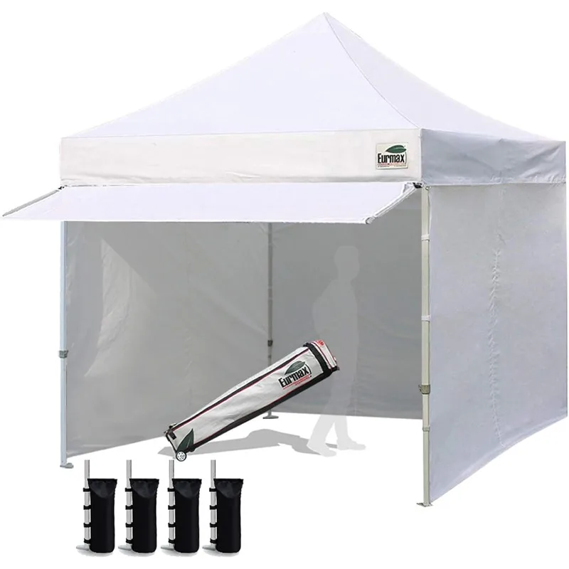 

10 x 10 up Canopy Commercial Tent Outdoor Party Canopies with 4 Removable Zippered Sidewalls