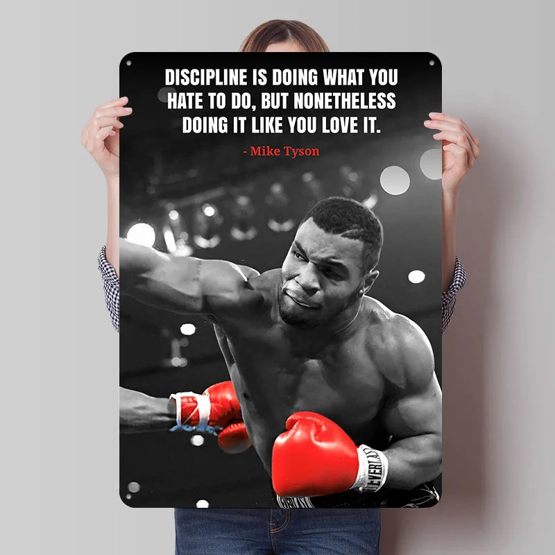 Mike Tyson Quotes Poster Sports Vintage Wall Art Metal Sign Customized Tin Plaque for Man Cave Decor Gaming Room Decoration Home