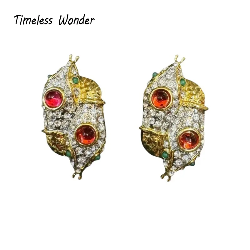 

Timeless Wonder Fancy Zircon Geo Snake Clip on Earrings for Women Designer Jewelry Punk Luxury Trendy Runway Rare Top 3377