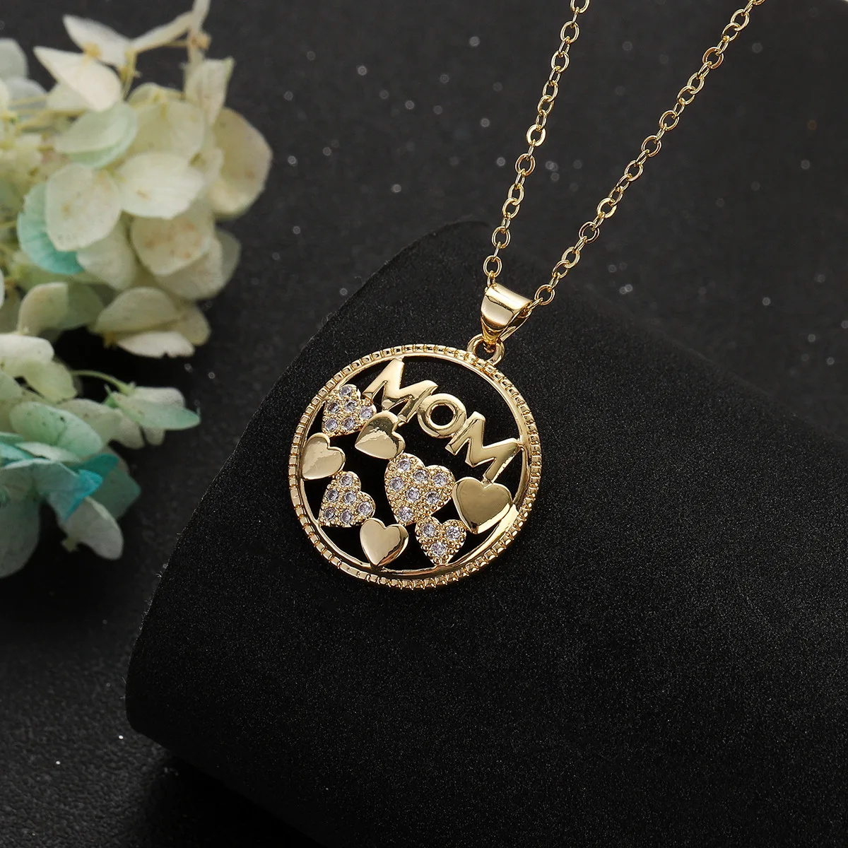 Fashionable Titanium Steel Heart Pendant Necklace with Micro-set Zircon,  Females with a Distinct Personality