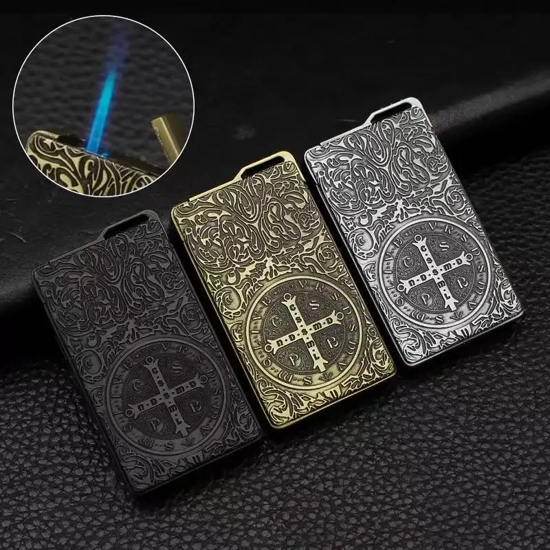 

Relief craft windproof lighter, metal direct inflation cigarette lighter