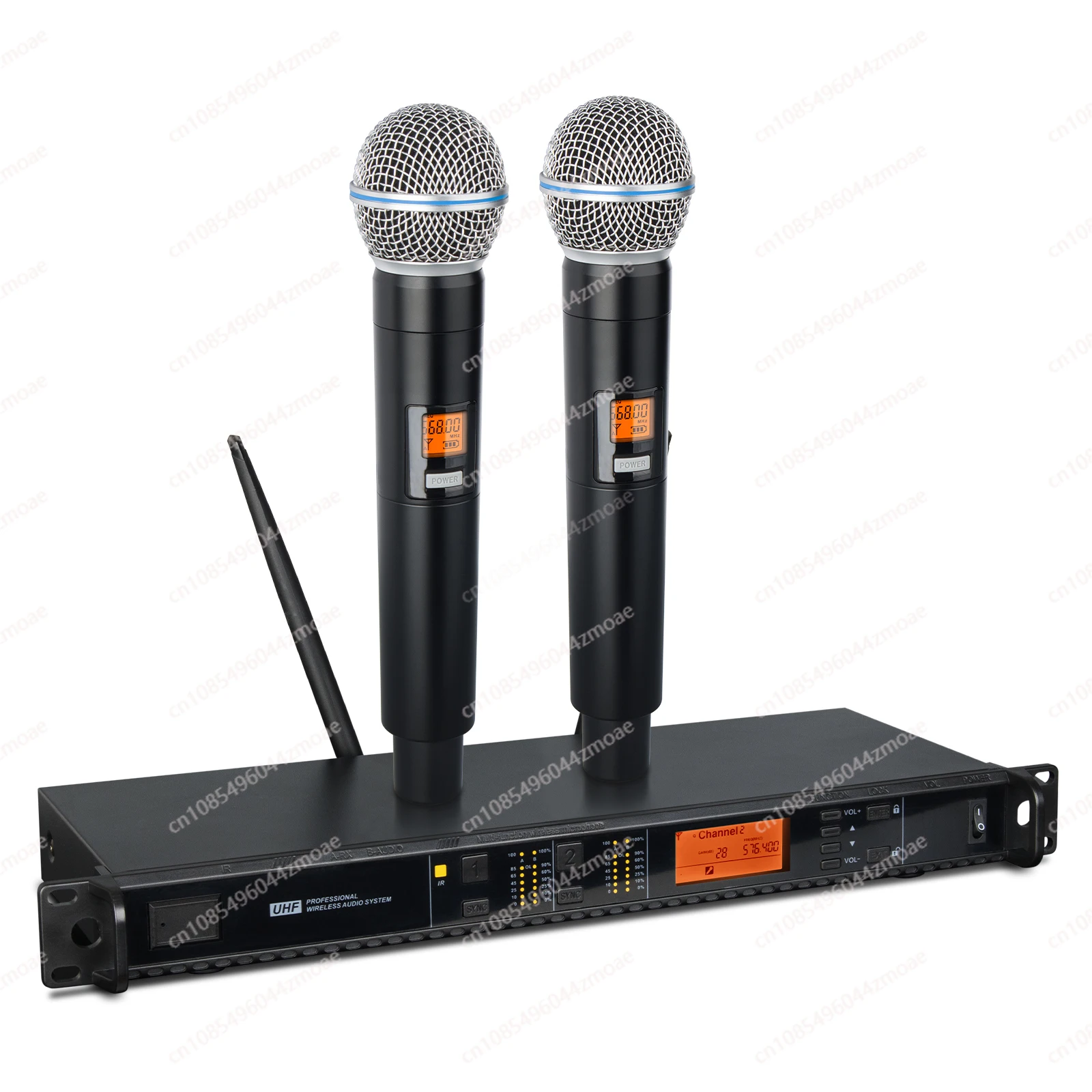

UX22 Professional 262ft Portable Microphone 2-Channel Handheld UHF Wireless Microphone System