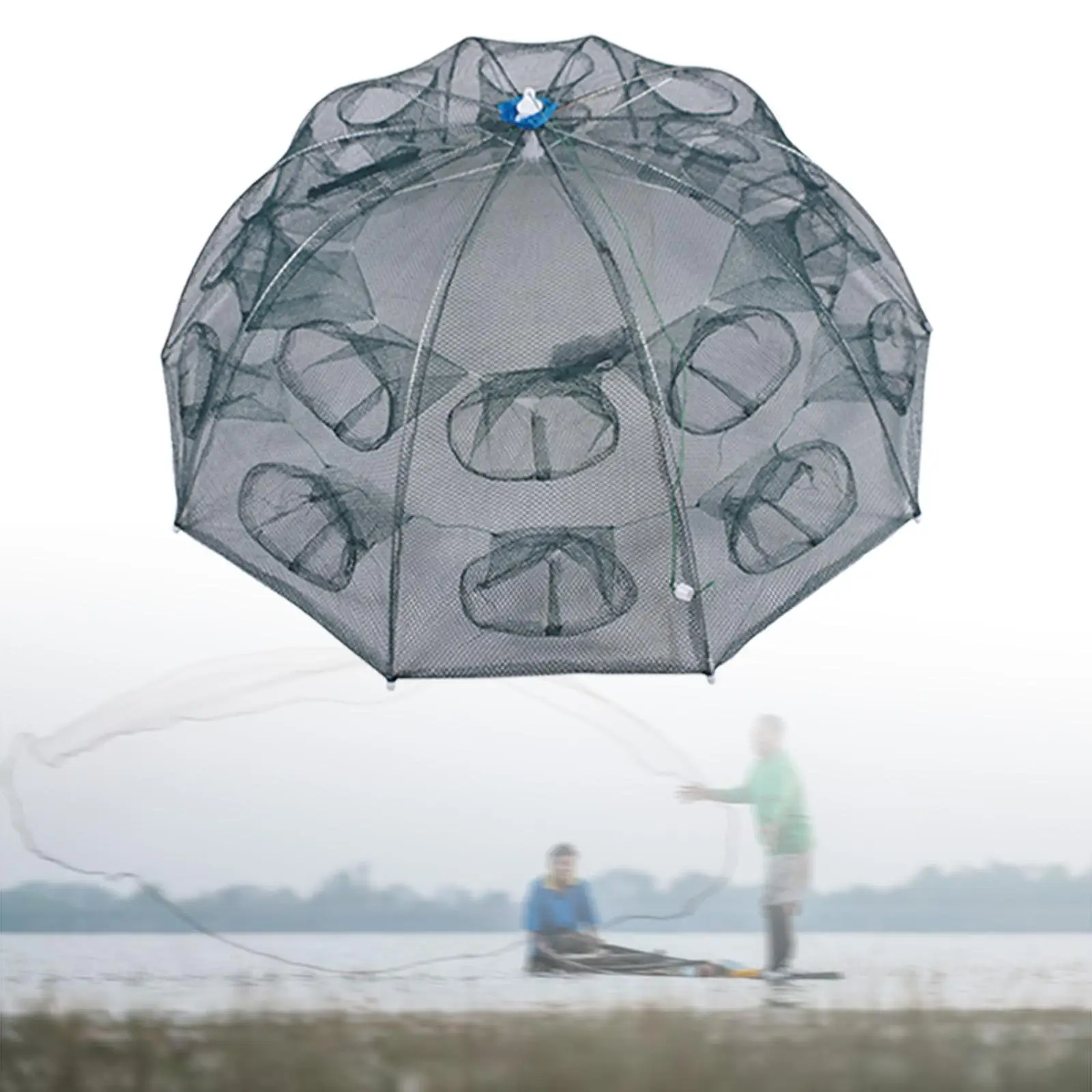 

Fishing Net Shrimp Cage Semi-automatic Folding Fishing Gadgets Fish Basket Fish Baits Net for Outdoor Small Crayfish