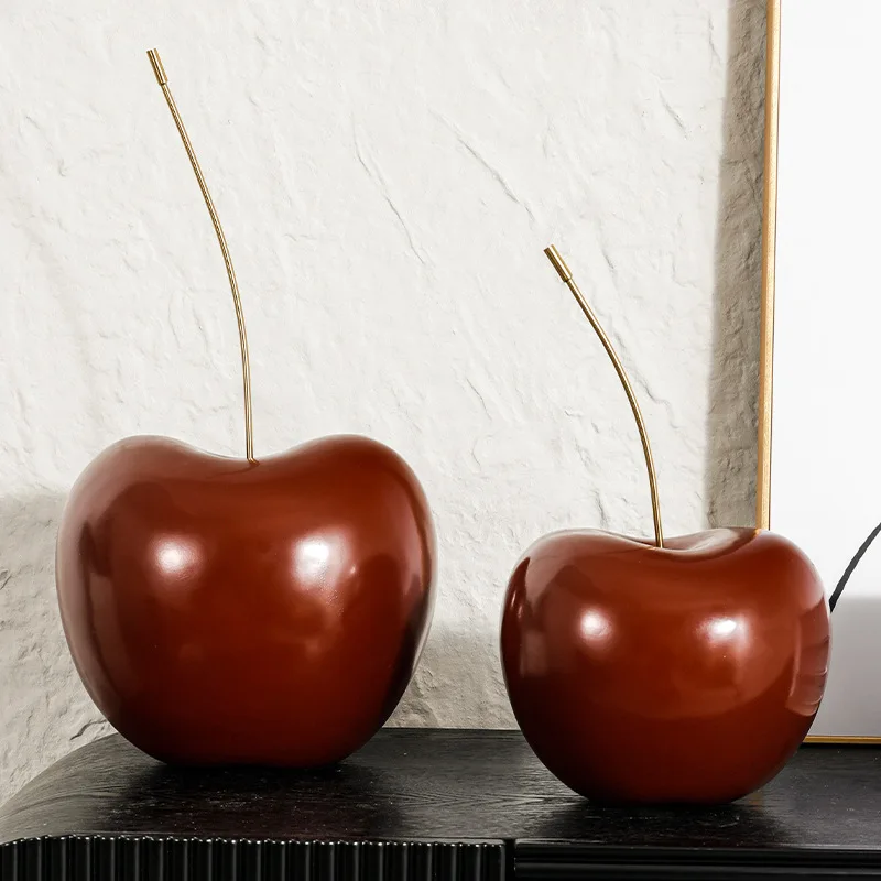 Gold Fruit Statue Resin Handicraft, Apple Fruit Sculpture Room, Artwork, Desktop Decoration, Modern Home Decoration