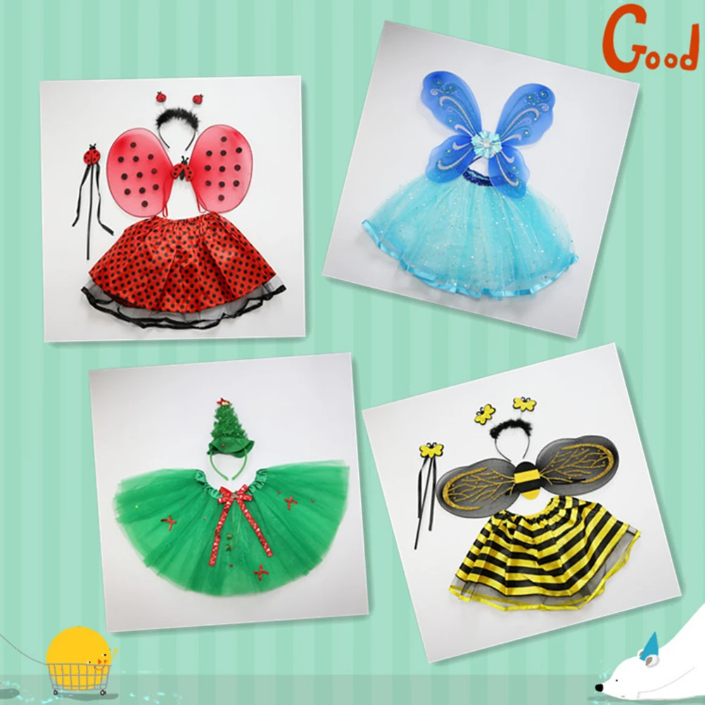 

/set Gauze Fairy Skirt Suit Costume for Kids Girls High Quality Comfortable Textured Material Chic Design