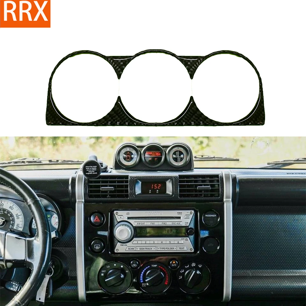 For Toyota FJ Cruiser 2007-2014 Car Compass Border Cover Real Carbon Fiber Stickers Automotive Interior Moulding Accessories