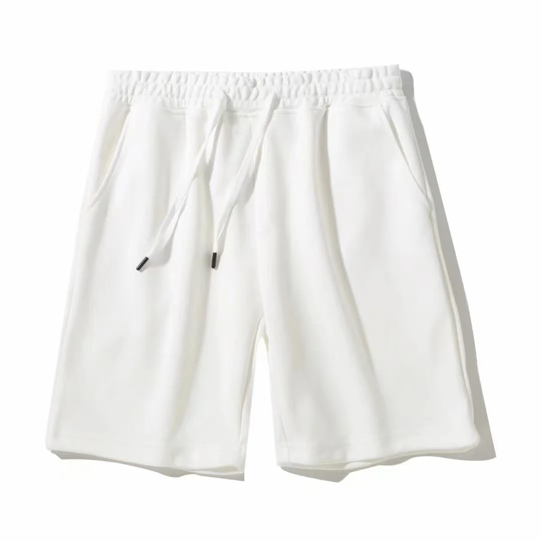 

100% Cotton Simple High Street Shorts Men's and Women's Same Summer Loose Five-point Pants White Gray Sports Couple Pants