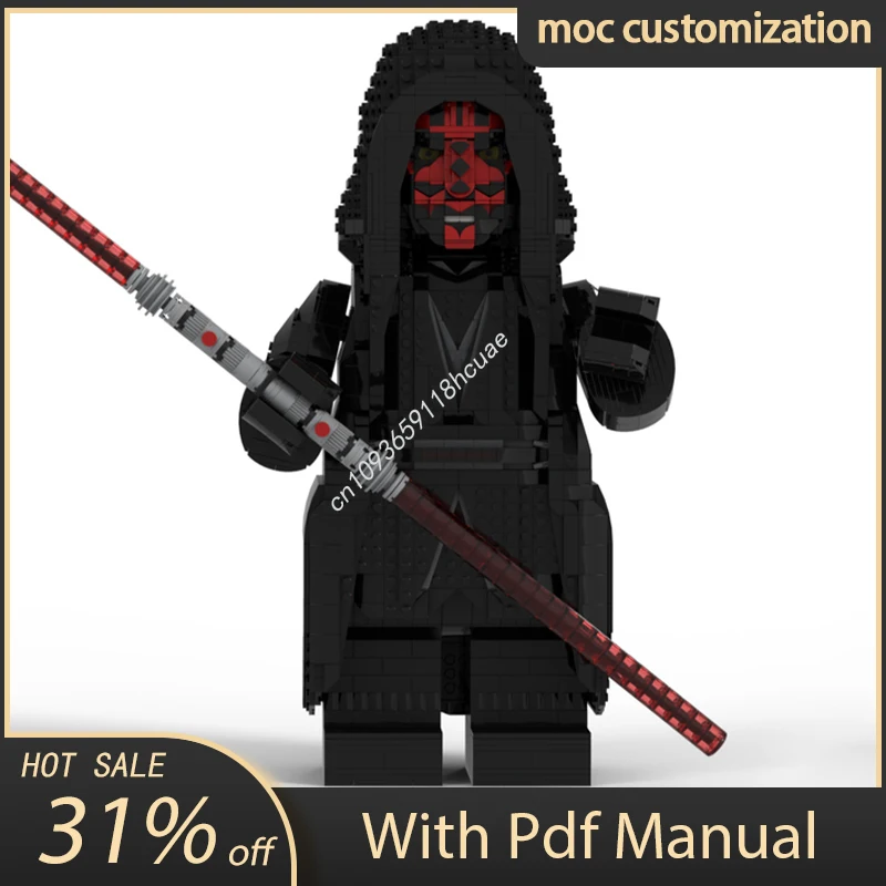 2881 шт. Moc Star Battle No Lightsaber Darth Maul Megafigure Модель Строительные блоки Diy Креативная сборка Кирпичи Игрушка Праздничный подарок