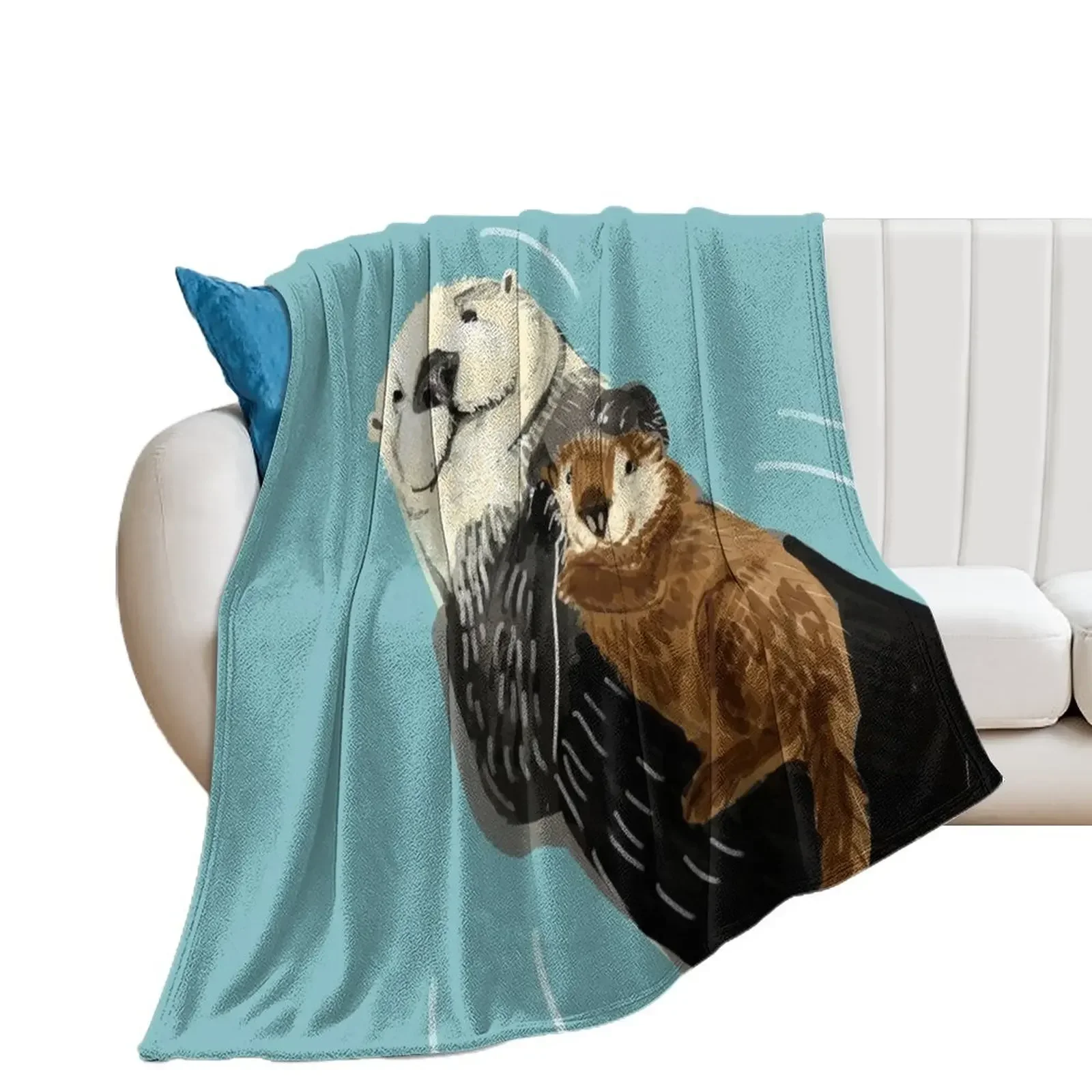 

Alaska sea otter mom and baby Throw Blanket Nap Tourist For Baby Sofa Quilt Blankets