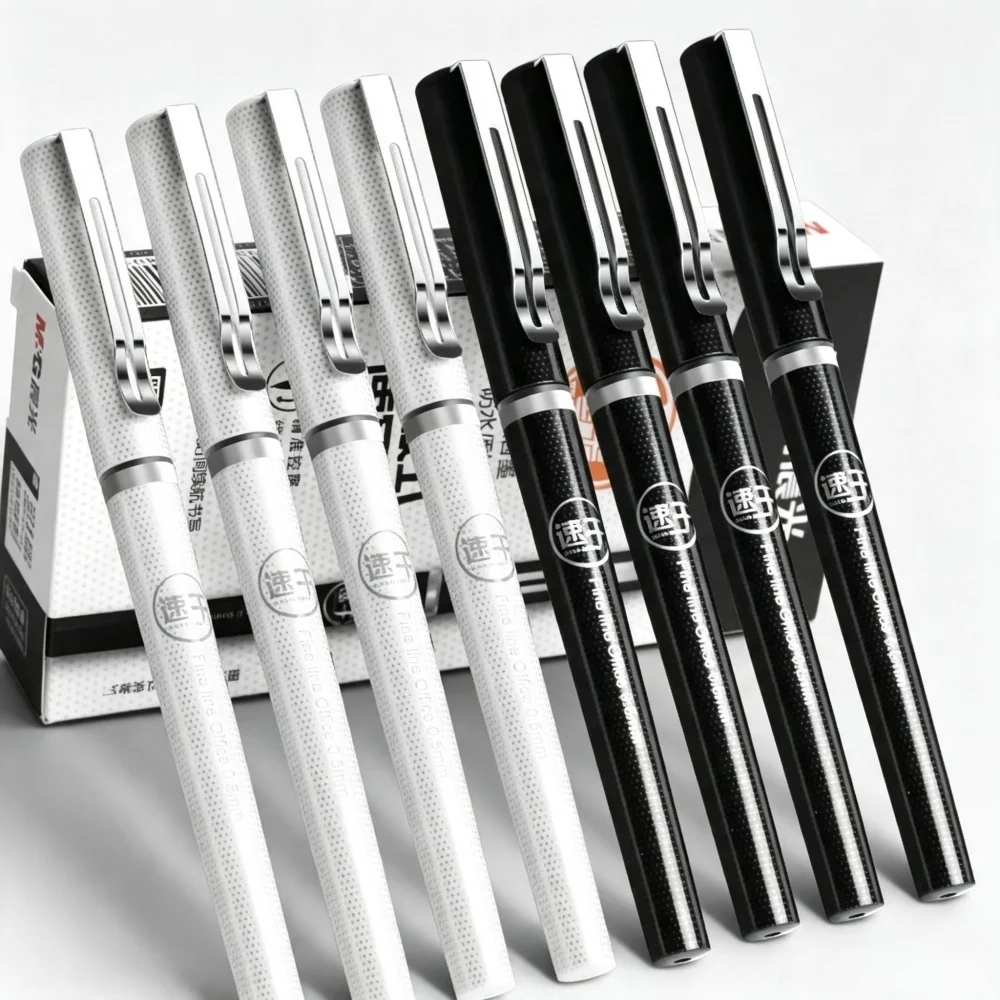 M&G Gel Pens High Quality Straight Liquid Pen Syringe Tip Black 0.5mm Replaceable Refill Suitable for Students and Office Use