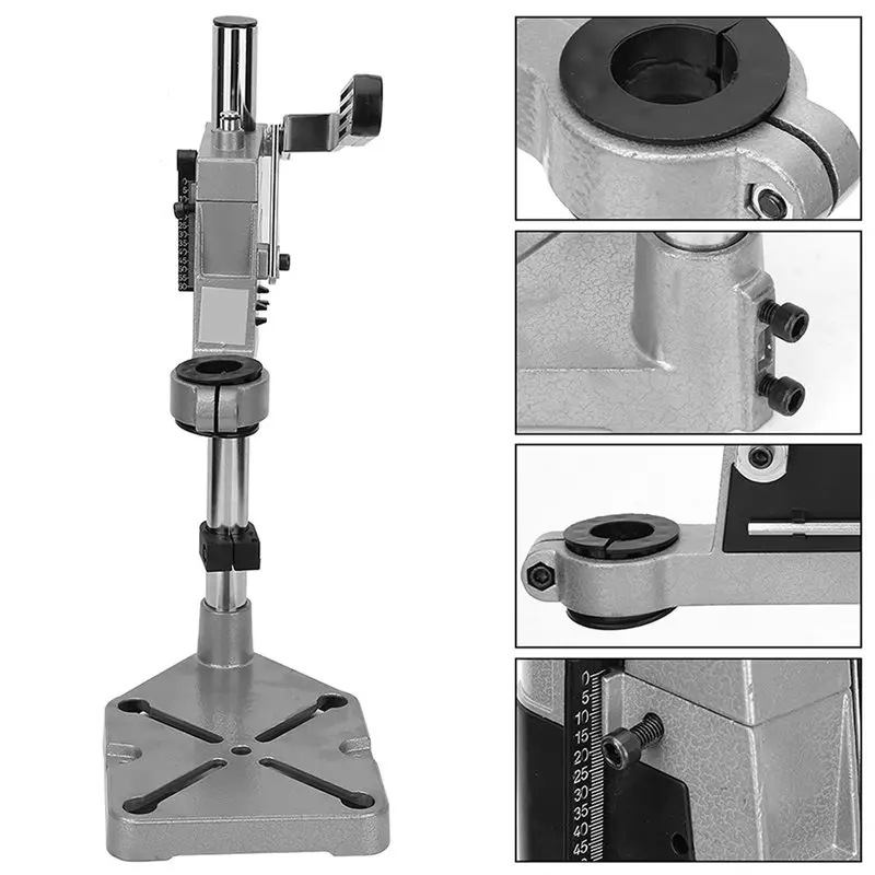 ABKS-Adjustable Support Tool Drill Press Stand, Universal Bench Clamp Workbench For Drilling Workstation