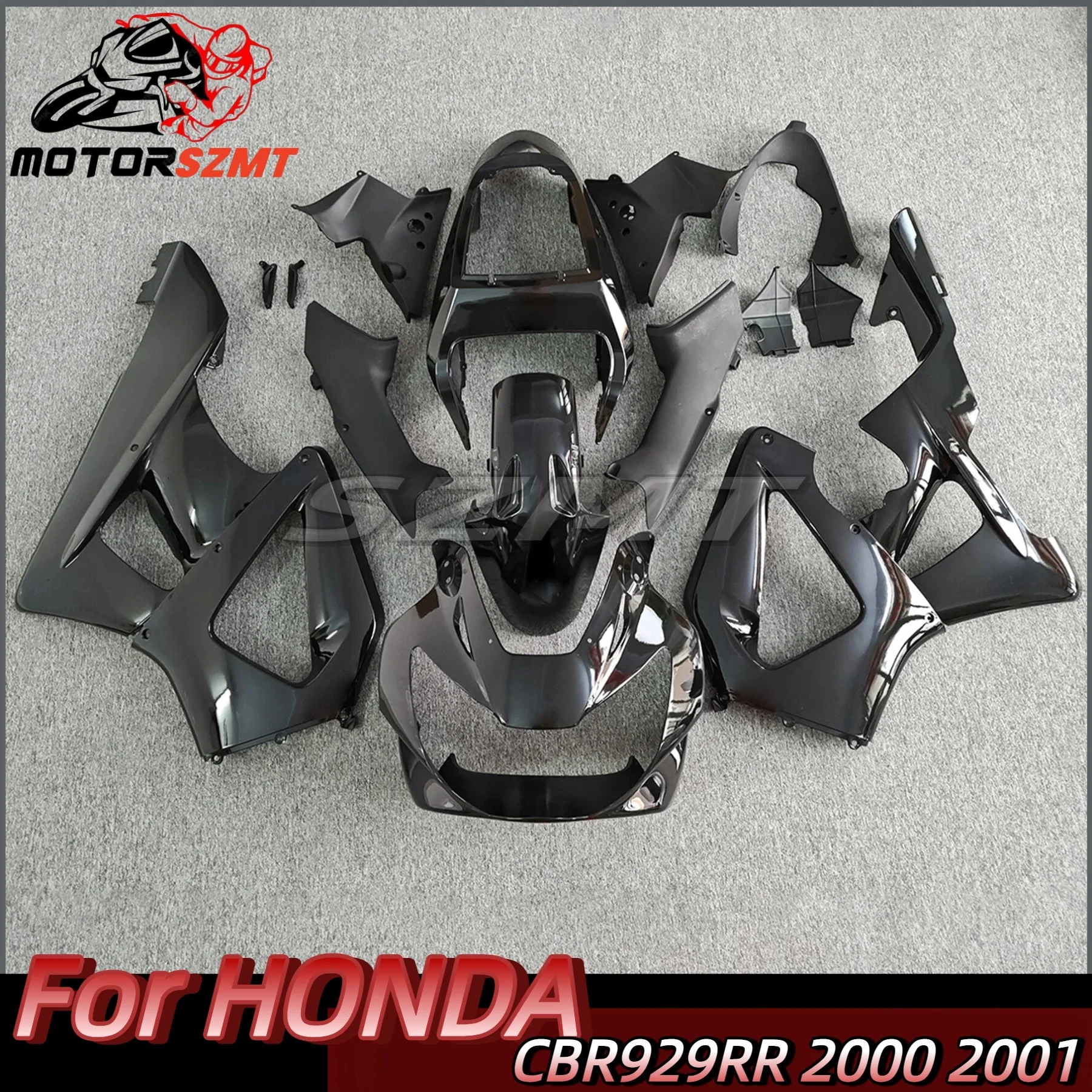 

For Honda Cbr929RR 2000 - 2001 ABS Fairings Cbr 929 RR 00 01 glossy Black Abs Fairing Cbr900RR 2000 Fairings 900 Unpainted