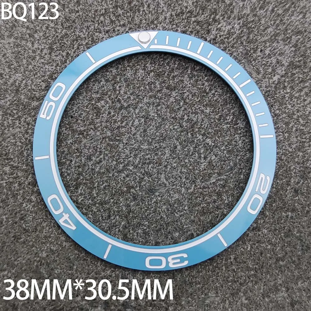 38mm Blue Ceramic Bezel for Men's Automatic Mechanical Watches with 30.5mm Inside Diameter Watch Accessories Replacement Parts