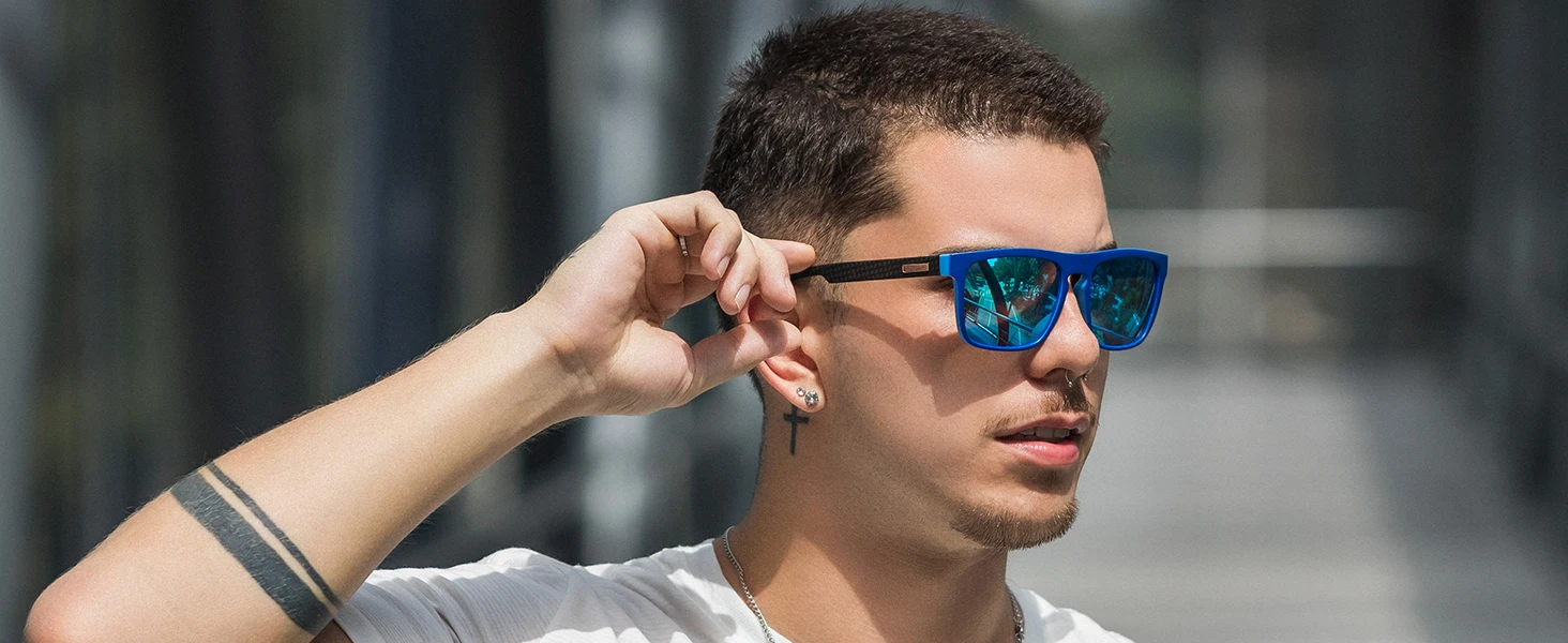 ZENOTTIC Retro-Sonnenbrille, quadratisch, polarisiert, für Herren, leicht, TR90-Rahmen, UV400-Schutz, modische Sonnenbrille, ZS3209 – Detail 5