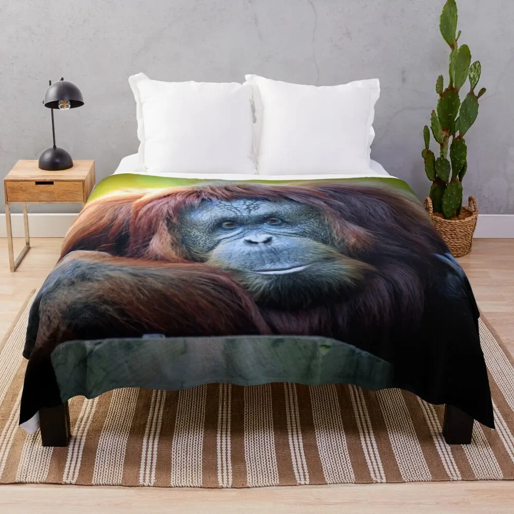 

Orangutan Throw Blanket Soft Plaid Camping Giant Sofa Blankets