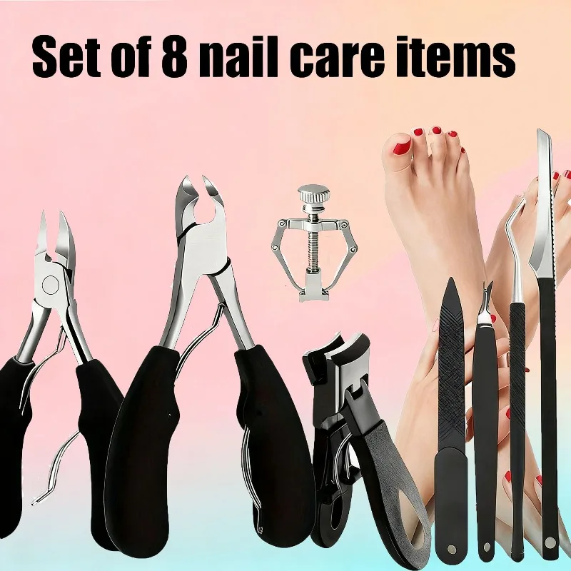

8pcs/set Nail Clippers Manicure Tool Set, with Portable Travel Case, Cuticle Nippers And Cutter Kit, Professional Nail Clippers