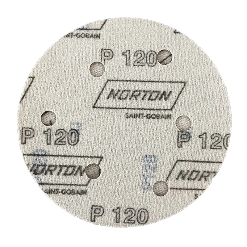 Norton 5-Inch 6-Hole Disc Sandpaper For Grinding, Polishing, 100 Sheets Per Box