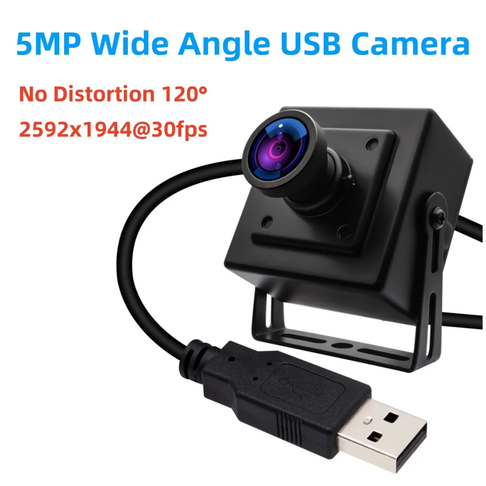 ELP 5MP 30fps USB Camera IMX335 Wide Angle Video Webcam with Mini Metal Case for Laptop Computer PC