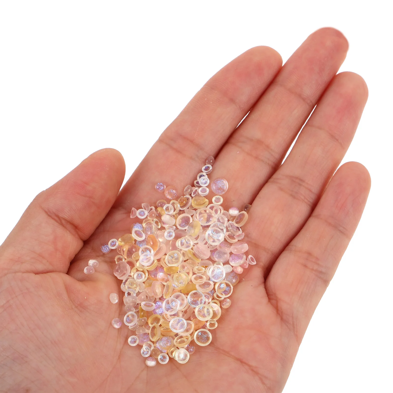 

4 Boxes Art Accessories Bubble Beads Nail Art Charms 3d Charms Craft Decorations Resin Flatback Jewels Supplies