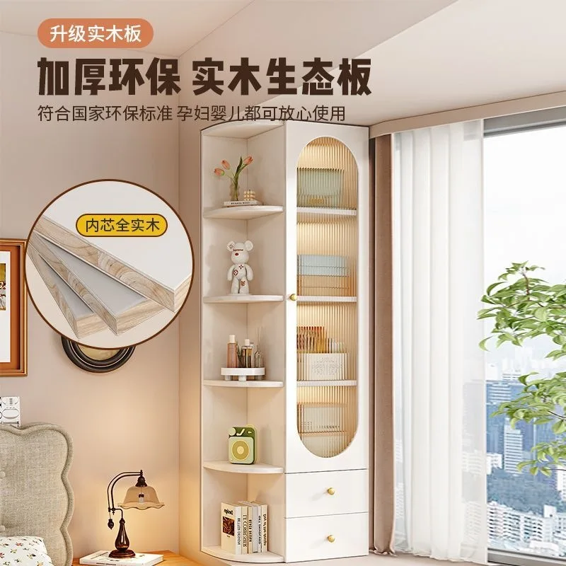 Solid wood bay window cabinet Simple modern balcony bookcase Storage cabinet Window sill Corner cabinet Window side locker