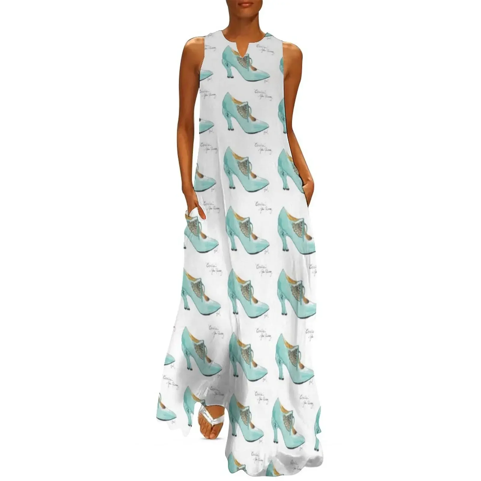 

Ode to John Fluevog's Estella - Watercolor & Ink Long Dress Party dresses for women Dress