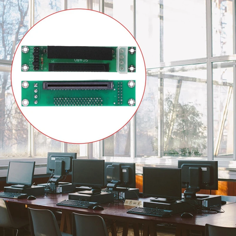 New-SCSI SCA 80 Pin To 68 Pin Hard Disk Adapters Transmit Data Mini PC Spare Parts Converter Cards Repairing Parts