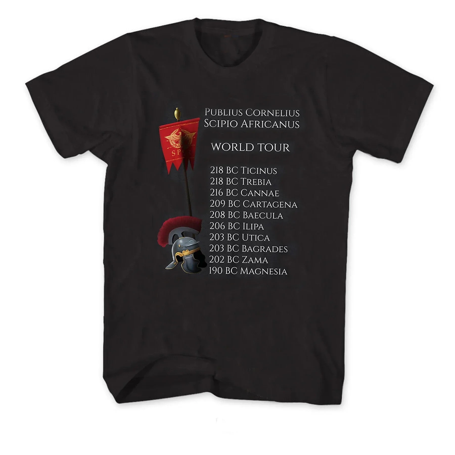 Fashion Rome Empire Scipio Africanus World Tour SPQR T-Shirt 100% Cotton O-Neck Summer Short Sleeve Casual Mens T-shirt