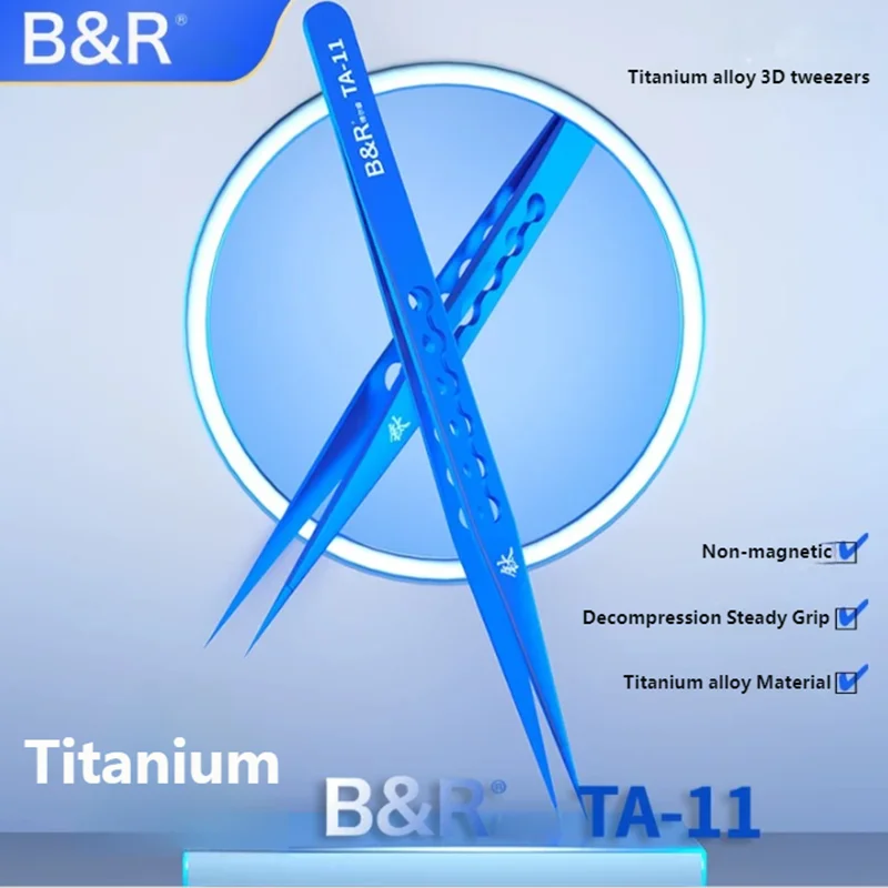 

Пинцет B&R TA-11 из титанового сплава, 3D, немагнитный, с ультратонким наконечником, высокоточный, для ремонта мобильных телефонов