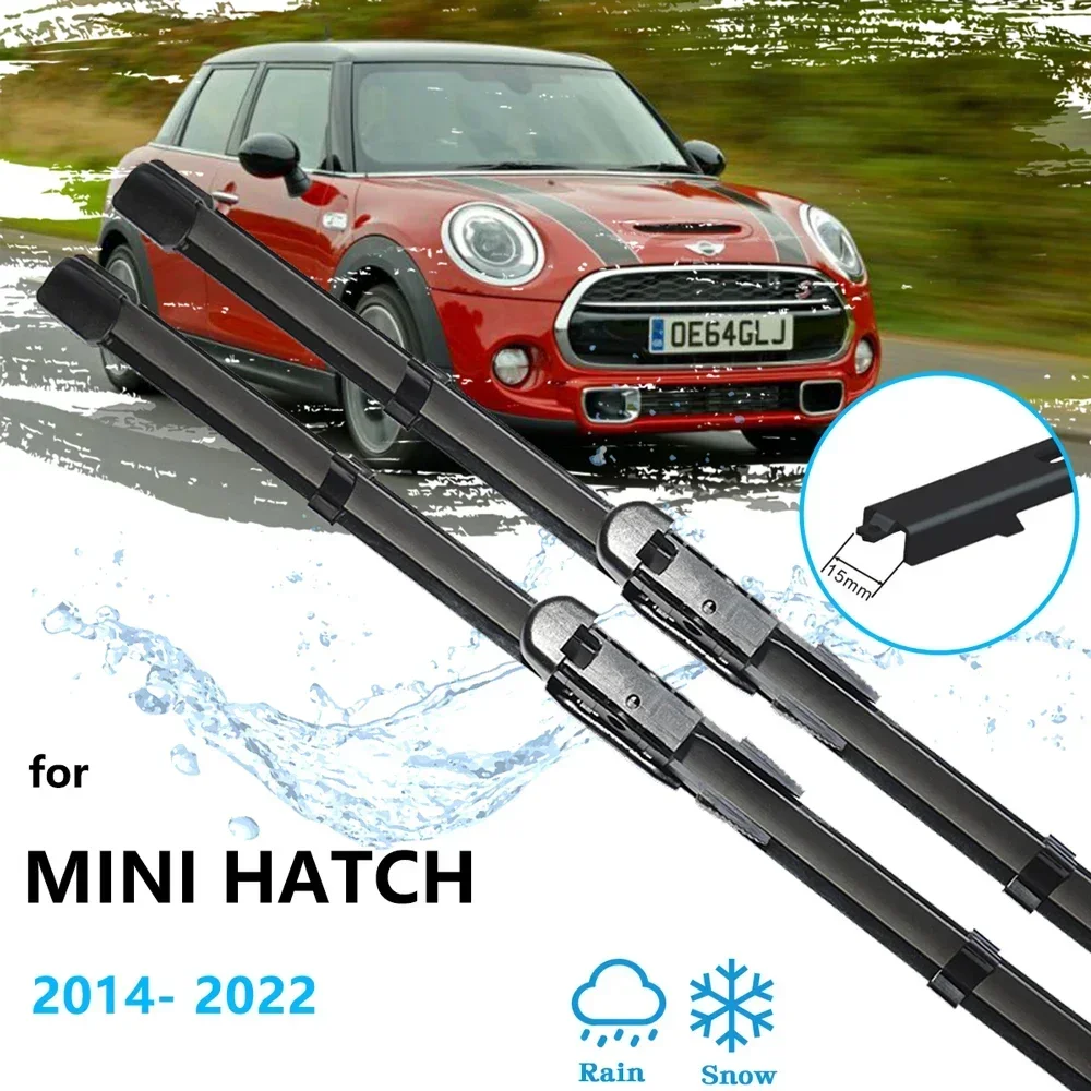 For MINI COOPER Hatch F55 56 57 2014~2022 Car Wipers Blades Arm Replacement Windscreen Boneless Frameless Rubber High Quality