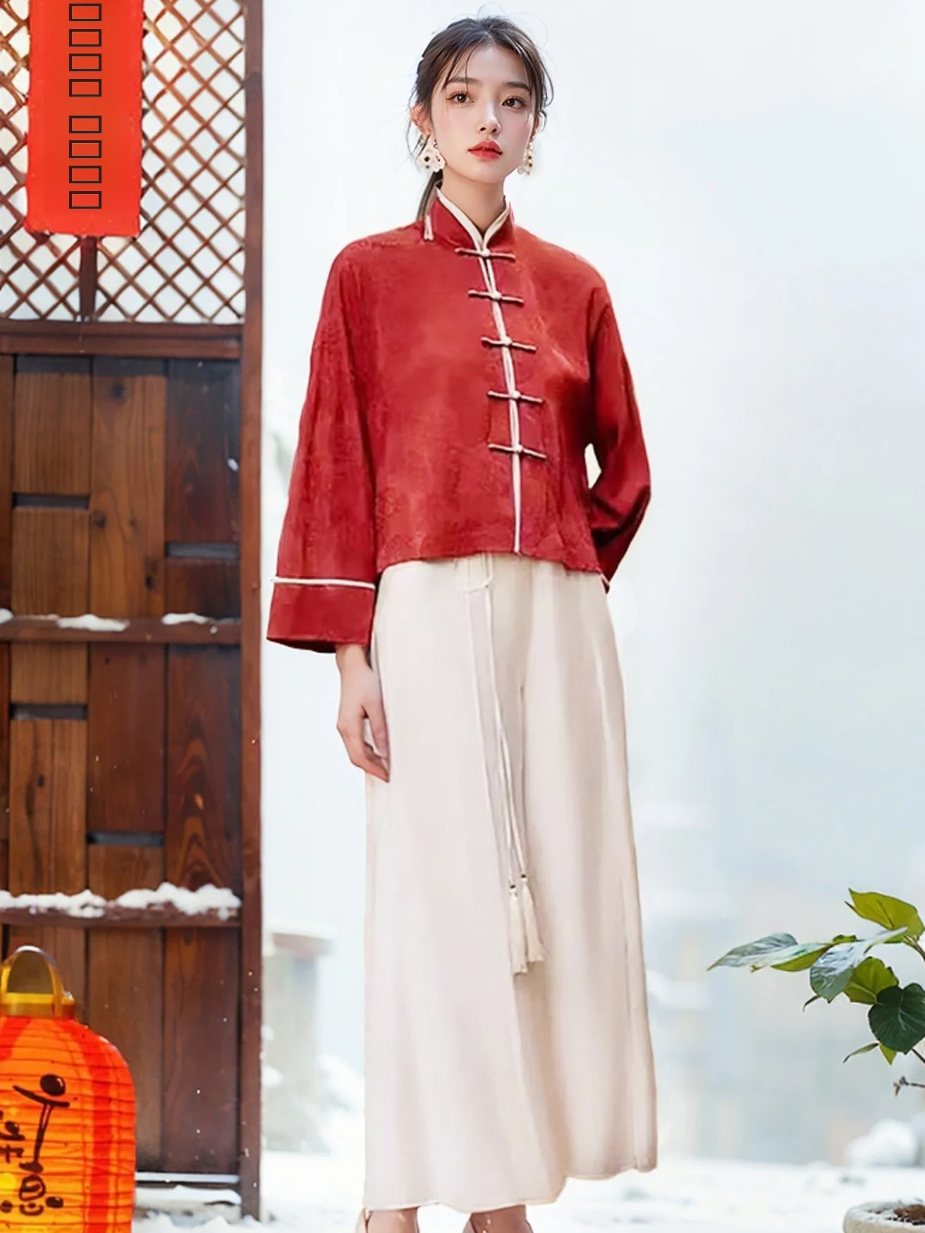 

New Chinese Style Women's High End Floral Embroidery Shirt Spring Vintage Button Cardigan Bride's Gown Return Home Clothes Set