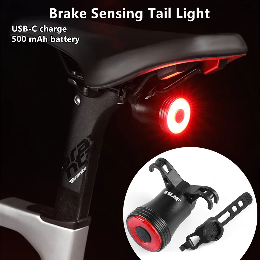 

Bicycle Brake Sensing Tail Light LED Smart Taillights Bike Rear Safety Flash MTB Road Cycling USB Rechargeable Waterproof Lamp