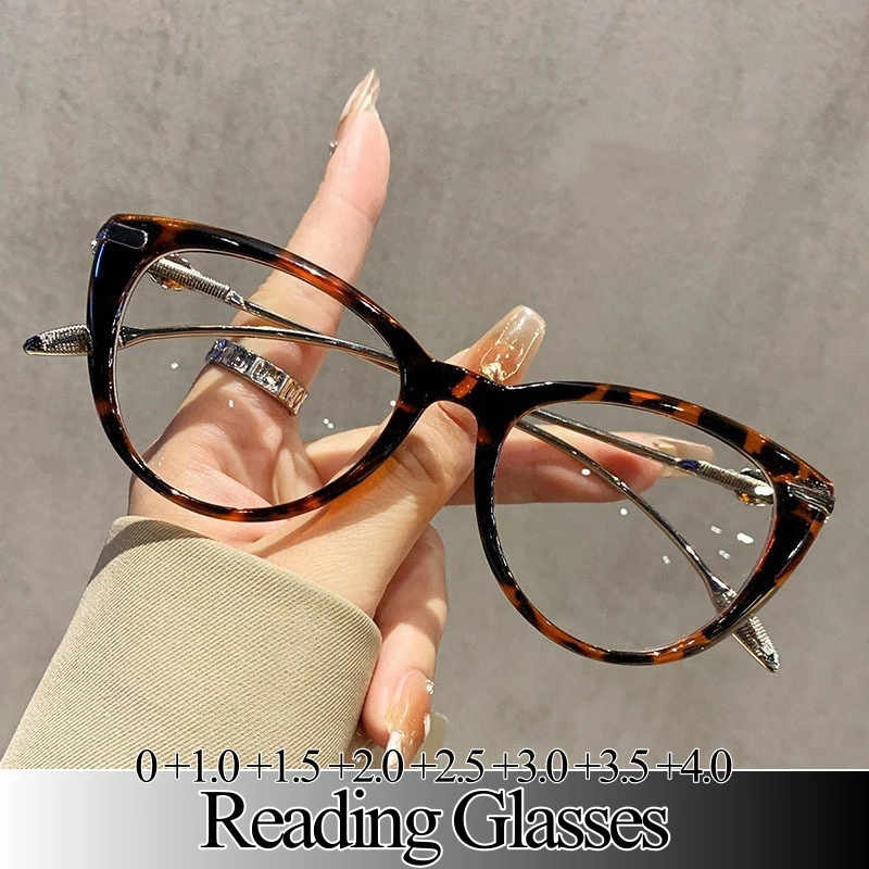 

Fashion Cat Eye Reading Glasses Anti Blue Light /High-definition Far Sighted Eyewear Retro Prescription Eyeglasses Diopter +2.5