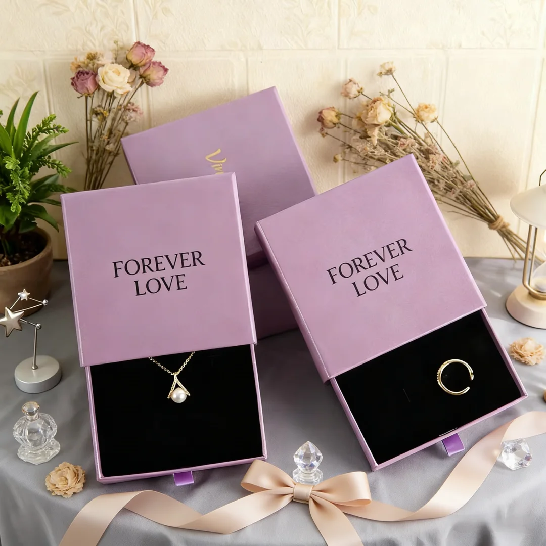

24Pack 8x8x1.7cm Custom Jewellery Paper Ring Earring Box Jewelry Drawer Boxes Personalization Logo Necklace Packaging Gift Case