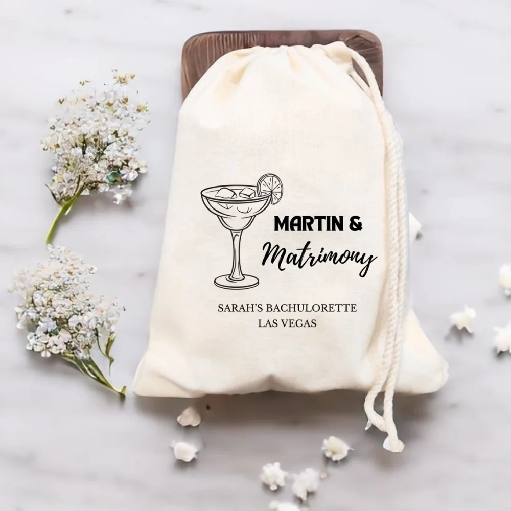 25 ustom Matrimony Bachelorette Favor Bag Bridal Party Bag Las Vegas Wedding Welcome Favors Bach Party Favor Bag for Bridesmaids