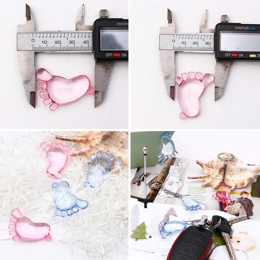 

DIY Baby Shower Decoration Acrylic Mini Transparent Feet Toy Photo Props Party nament High Quality Safe Durable Lightweight