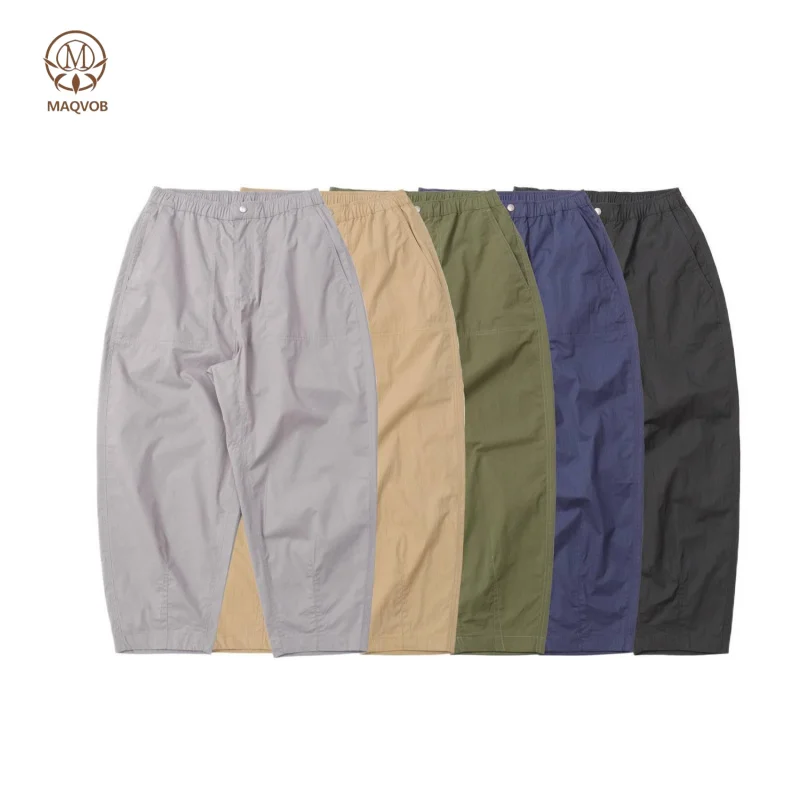 MAQVOB EU US Size Luxury Casual Pants Oversize Trendy Workwear Lightweight Sports Vintage Cropped Jogger For Men Women