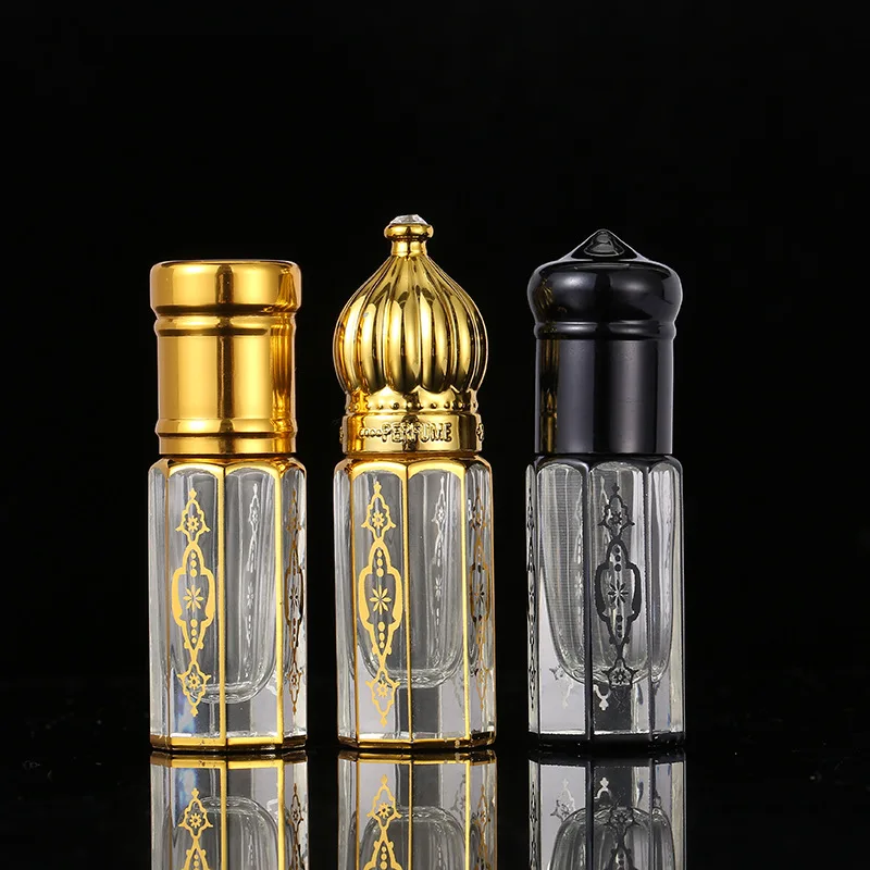 120pcs 3/6/12ml Arabic Crystal Attar Oil Bottle Glass Bottle Essential Oil Bottle for Perfume Oil with Dropper Stick /Roller