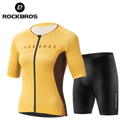 ROCKBROS Cycling Jersey Women's Short Sleeve MTB Road Bike Breathable Sweat-absorbing Bicycle Set Quick Drying Bicycle Clothing