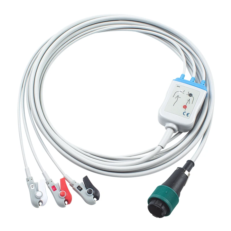Compatible Heyer Saadat Alborz B9 Zagros S Alvand H12 H18 V18 Aria TC S1600 S1800 8pin ECG Cable and Leadwires ECG Cables