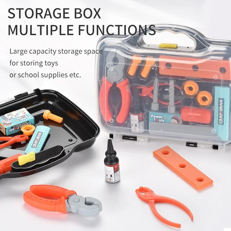 Kinder Spielzeug Werkzeuge Kit Kinder 13 Stück Toolbox Set Diy Pretend Spielen Spielzeug Reparatur Werkzeug Bau Pädagogisches Spielzeug für Jungen mädchen