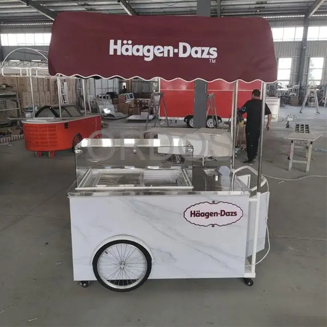 Beliebte europa marketing sommer beliebte straßen anwendung gelato cart italienischer eis wagen mit europa standard