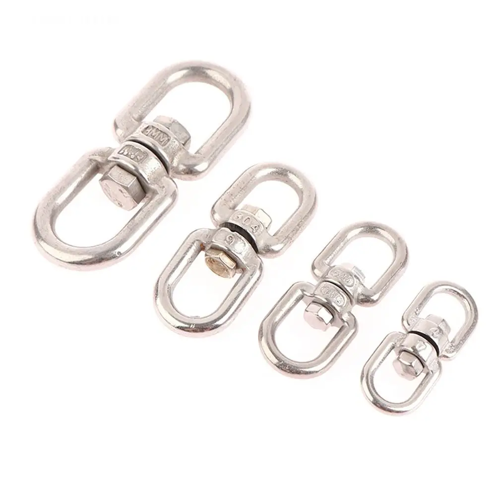 1Pcs 4/5/6/8mm 304 Stainless Steel Marine Anchor Swivel M4 M5 M6 M8 Climbing Swivel 8 Ring Hook Eye Connectors Carabiner Clasp