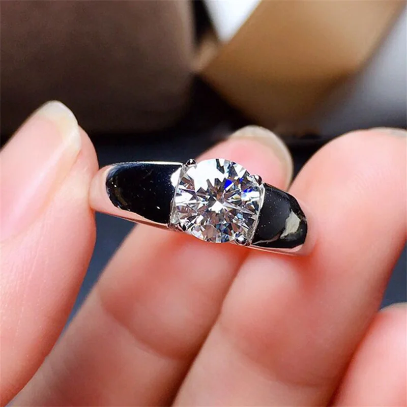 Pt950 White Gold Color Diamond Style Ring For women 2 Carat Moissanite Color Ring Gift For Men Wedding Rings Free Shipping